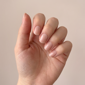 Bare Minimum press-on nails — worn lifestyle hero