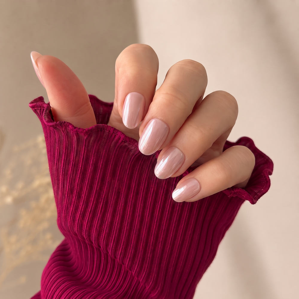 Bella press-on nails — worn lifestyle hero