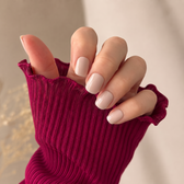 Crema press-on nails — worn lifestyle hero