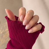 Bare Minimum press-on nails — worn lifestyle hero