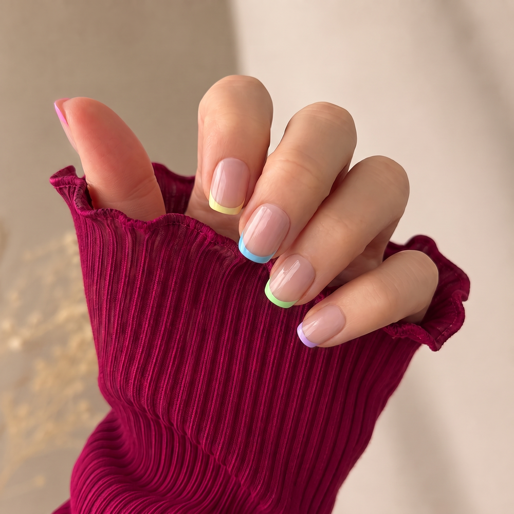 Sunny press-on nails — worn lifestyle hero