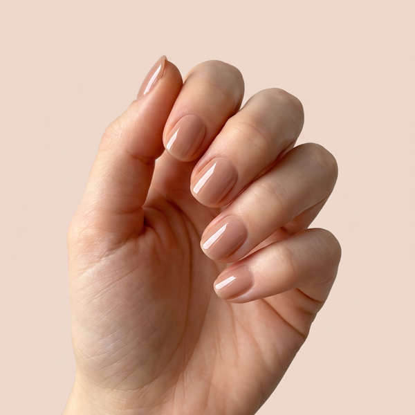 Brulee press-on nails — worn lifestyle hero