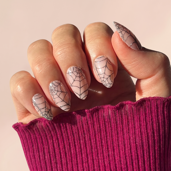 Cobweb press-on nails — worn lifestyle hero