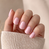 Posy press-on nails — glossy fingertip close-up